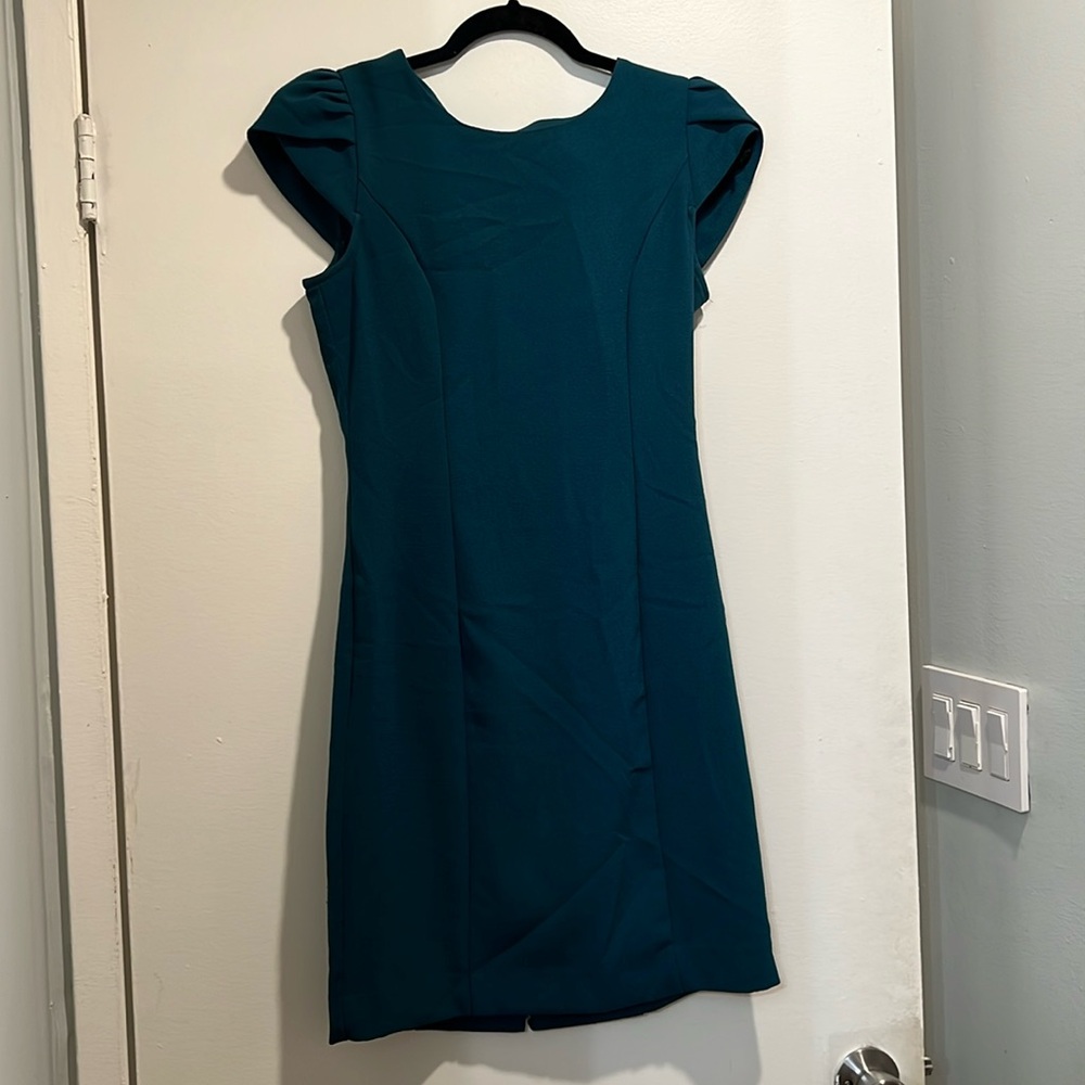 Dark Teal Cap Sleeve Dress – Elegant & Timeless